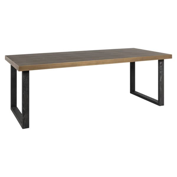 Table à dîner e moderne avec des détails inspirés de brass et shagreen , design épuré.