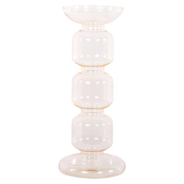 Élégant bougeoir en verre ambré pour la décoration d'intérieur.