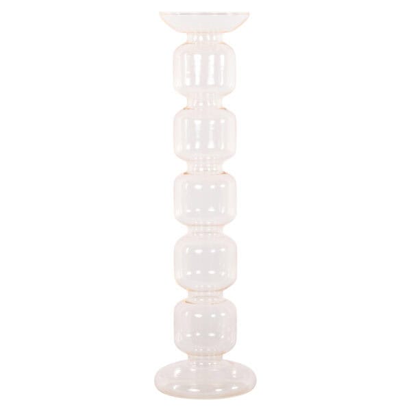 Élégante lampe « Rabia » de couleur ambre Bougeoir , dotée de grands pieds et d’un design unique.