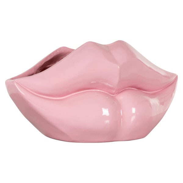 Pink lip-shaped vase by Richmond Interiors.