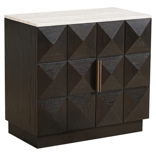 Anrichte Claremont mit geometrischem Muster und Holzgriff.