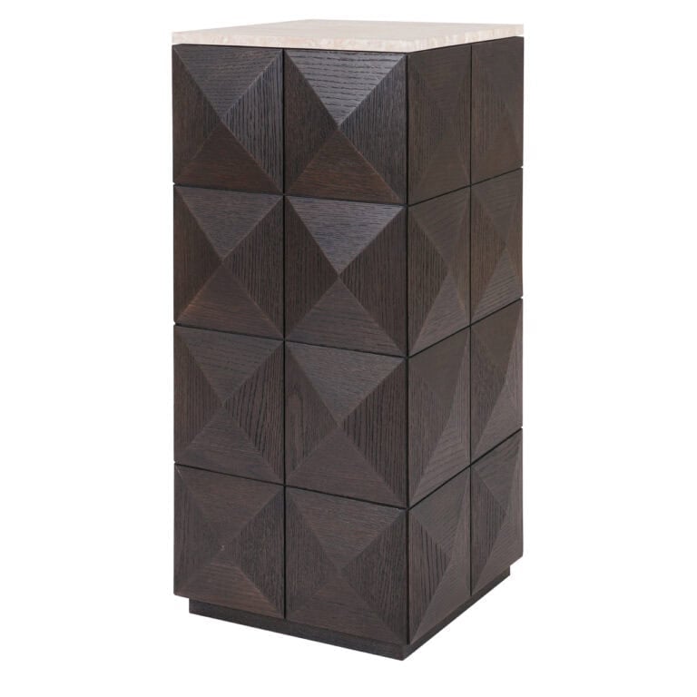 Elegant Claremont brown pilaar met geometrisch patroon voor interieur.