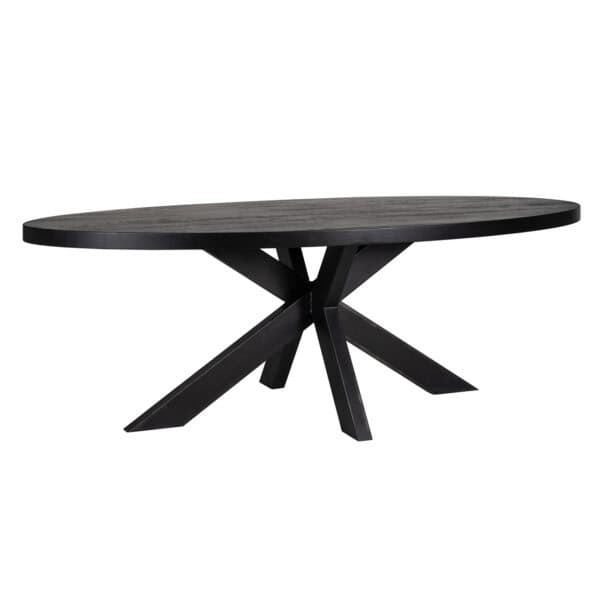 Watson , a modern black dining table with a unique base.