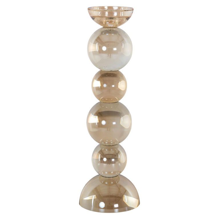 Emie Grande lampe « Bougeoirs » au verre brun, accessoire de décoration moderne.