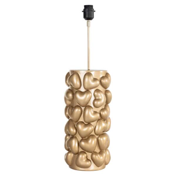 Gold table lamp with heart-shaped details for a modern interior.