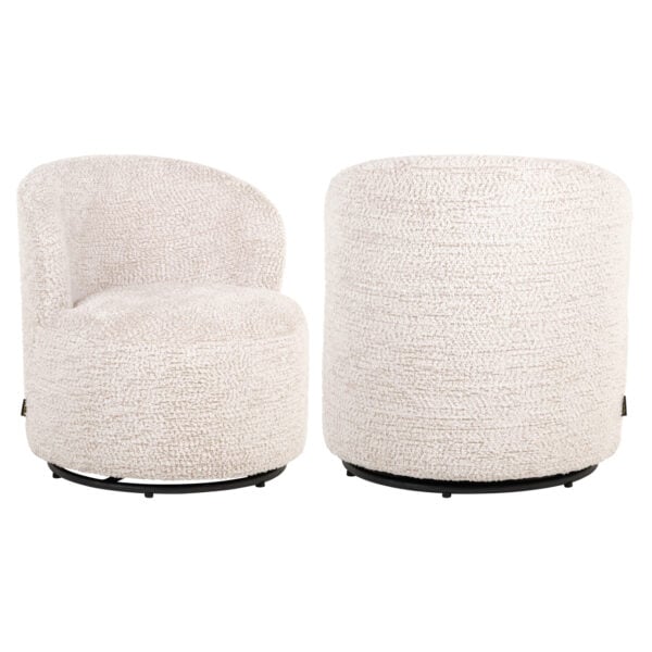 Lounge-Sessel „Jackie“ in Creme – bequeme und stilvolle Sitzmöbel für das Wohnzimmer.
