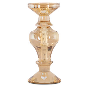 Kandelaar Dilan amber klein, elegant decoratief stuk voor interieur.