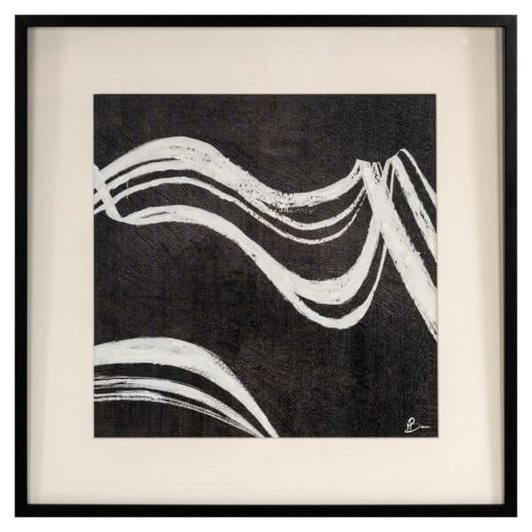 Modern black-and-white abstract art for interior decoration.