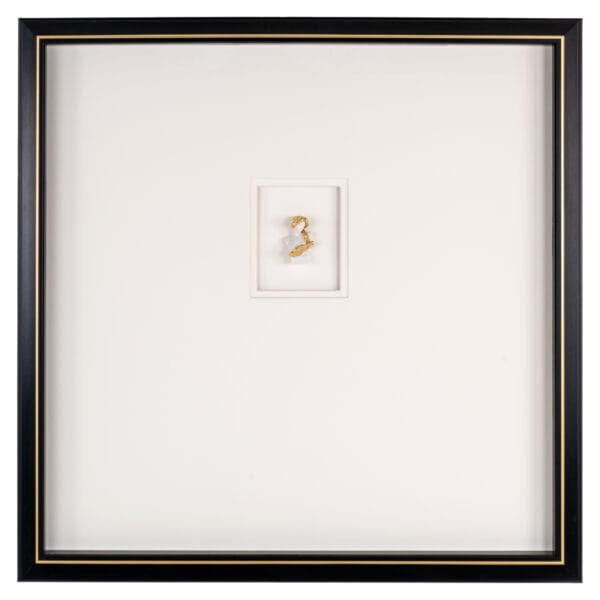Black-and-white wall art featuring the number 2 in a white frame.
