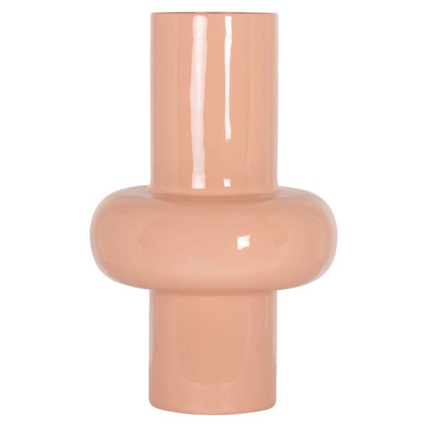 Vase en céramique rose saumon, design moderne, Richmond Interiors.