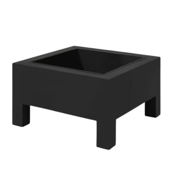 Modern black Nerium fire pit for outdoor use.