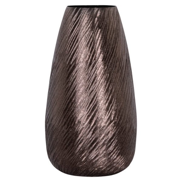 Richmond Interiors 's bronze vase features a textured surface and an elegant design.
