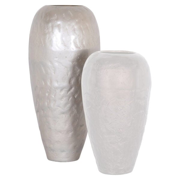 Modern white Jildou vases for interior decoration.