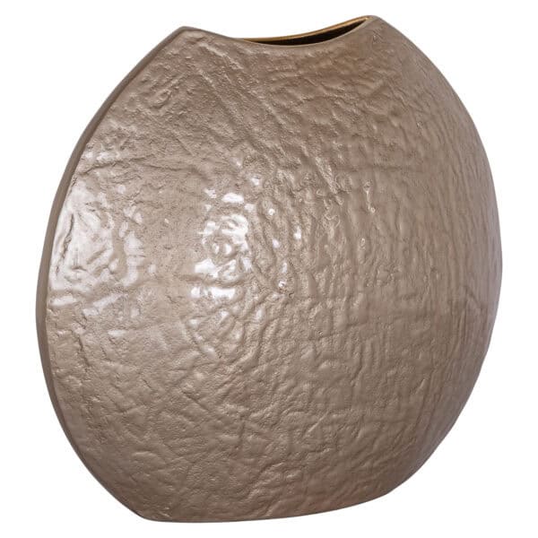 Jaya Vase: Beige ceramic vase for interior decoration.