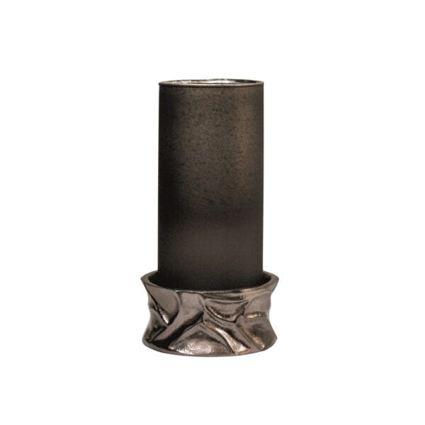 Petit modèle « Lampe ouragan » Candace, couleur fumée, au design élégant et moderne.