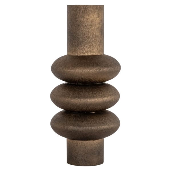 Megan , a bronze-colored decorative vase with a modern design.