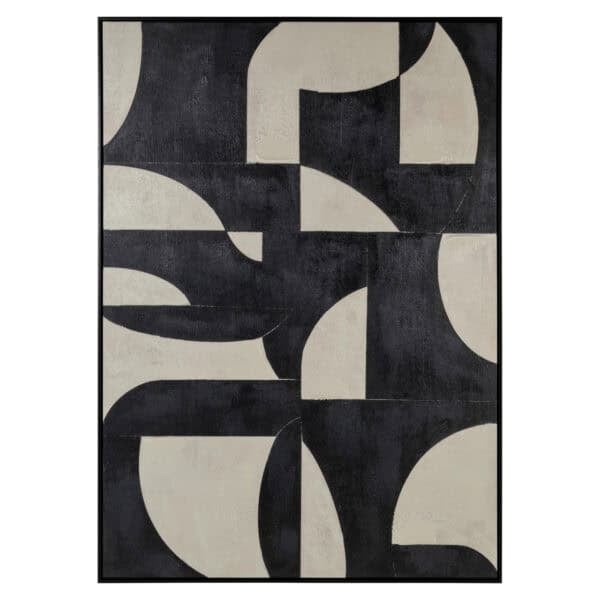 Modern abstract black-and-white wall art for home decor.