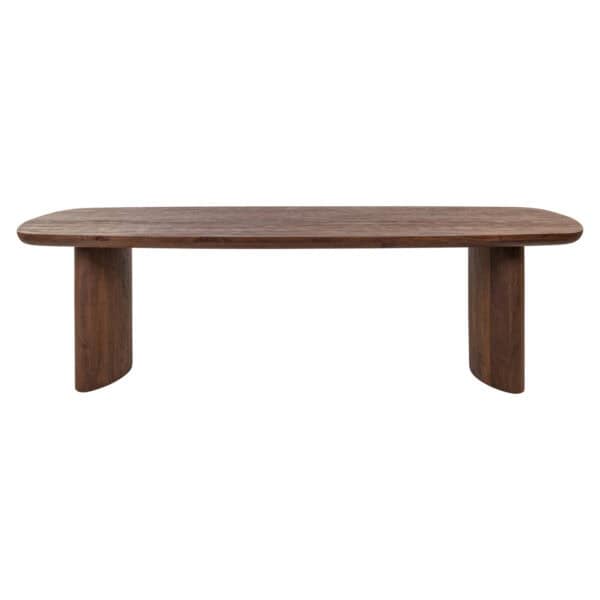 Sturdy Baldwin dining table in spice brown, perfect for modern dining rooms.