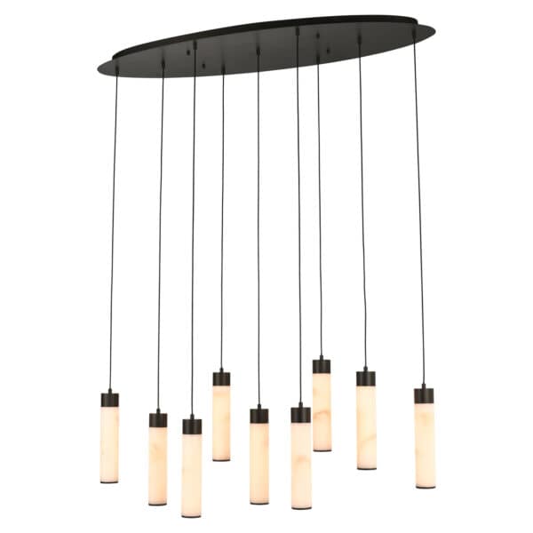 Moderne hanglamp Chavine in bronzen afwerking met meerdere lichtpunten.