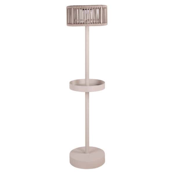 Luxe buiten vloerlamp Lunar in licht beige, modern design voor tuin of terras.