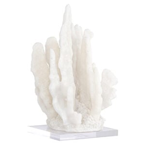 Decoratief wit koraalachtig object op standaard voor interieurdecoratie.
