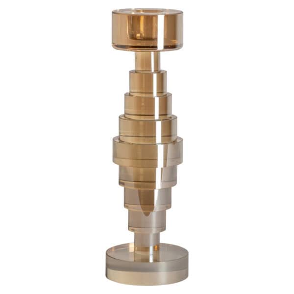 Elegant champagne-colored candleholder bowl for home decor.