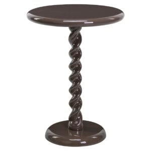 Elegante bijzettafel in Chestnut afwerking met gedraaide poot.