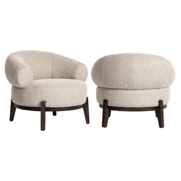 Montana Fauteuil « Chaise » en tissu naturel épais, avec des pieds en bois.