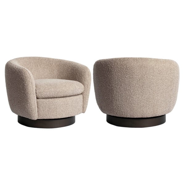 Fauteuil « Chaise » de Colmar, en tissu naturel épais, pivotant et confortable.