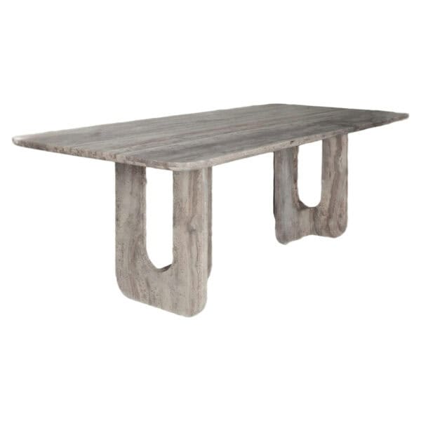 Robuster Esstisch „ Westin “ in grauem Holz, modernes Design für Esszimmer.