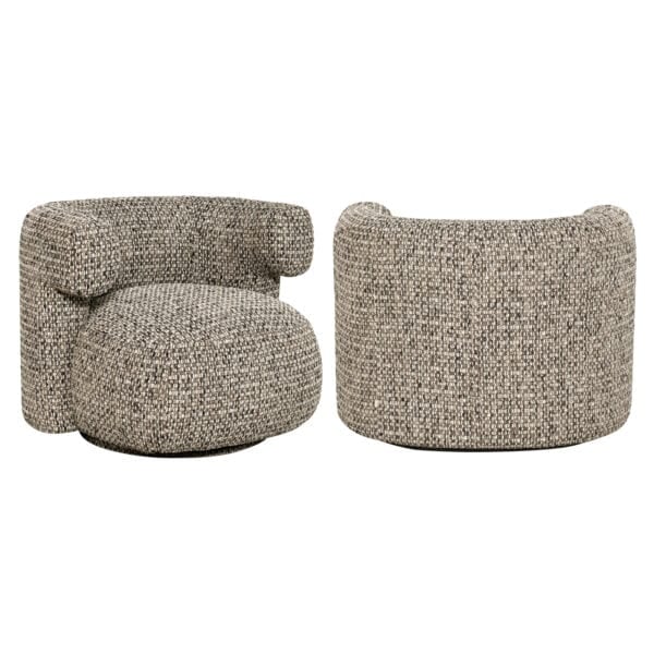 Chaise e Talley, un fauteuil lounge moderne en pierre des rues, doté d'une fonction pivotante.