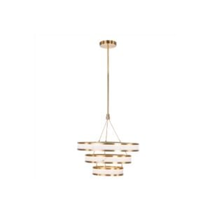 Modern gold and white pendant lamp for an elegant interior.